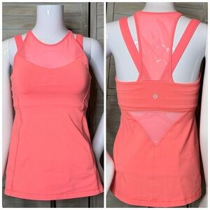 Lululemon Running In The City Tank Top Grapefruit size 4
